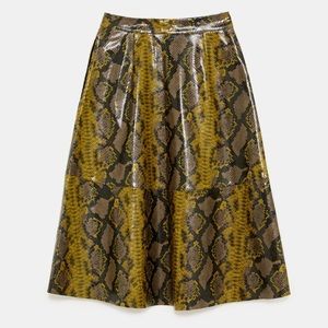 Zara snake print midi skirt